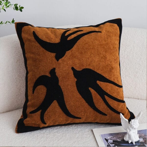 SOGA 2X 45cm Abstract Brown/Orange Velvet Polyester Throw Pillow Cover - Image 4