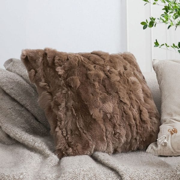 SOGA 2X 45cm LuxeFur Plush Brown Pillowcase