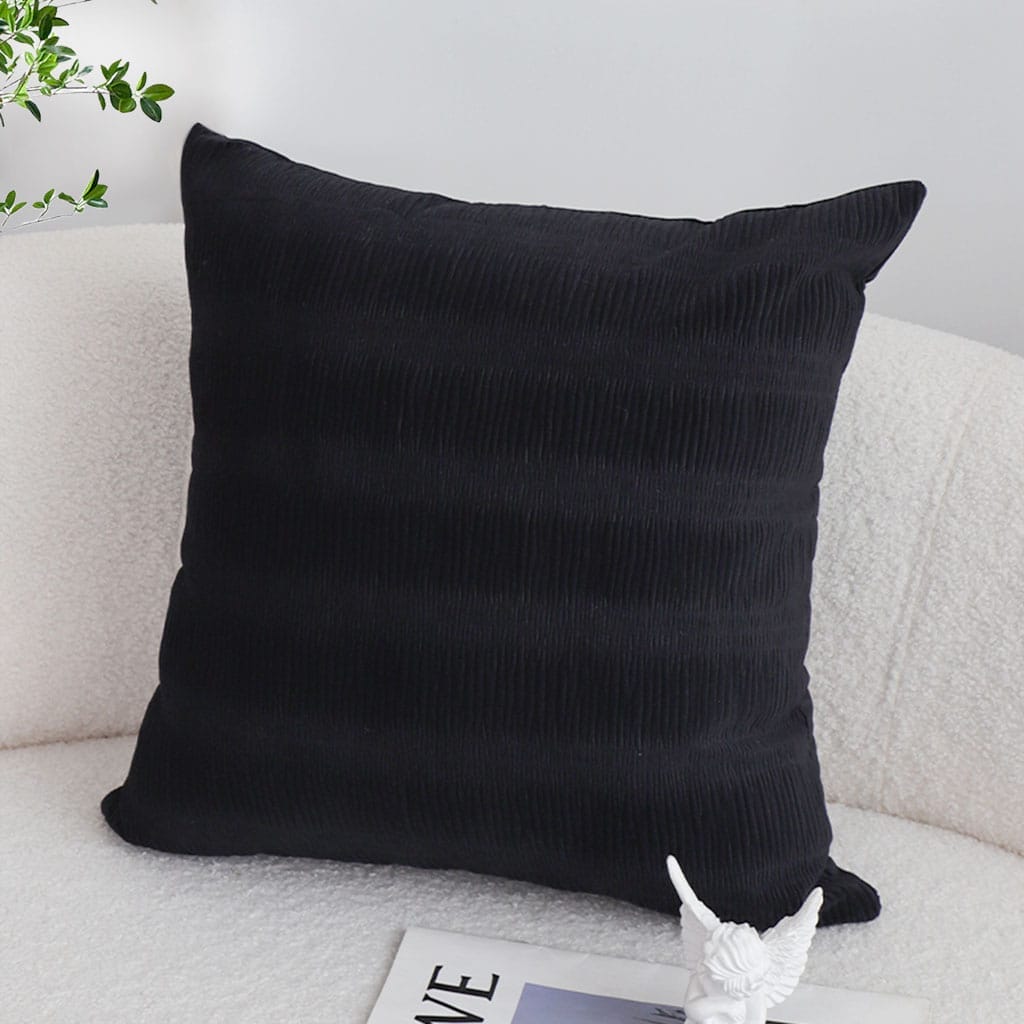 SOGA 2X 45cm Luxurious Black Velvet Polyester Throw Pillow Cover - Image 4
