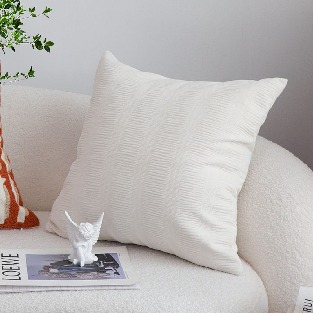 SOGA 2X 45cm Cream Corduroy Polyester Throw Pillow Cover - Image 4