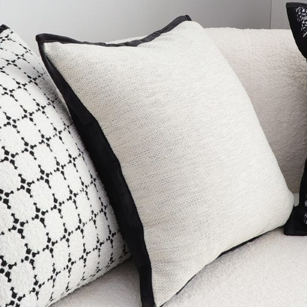 SOGA 2X 45cm Minimalist Cream Pillowcase with Black Piping - Image 4