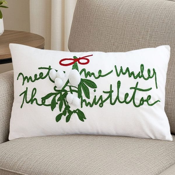 SOGA 2X 45cm Embroidered Christmas Pillowcase – Festive Elegance in White - Image 4