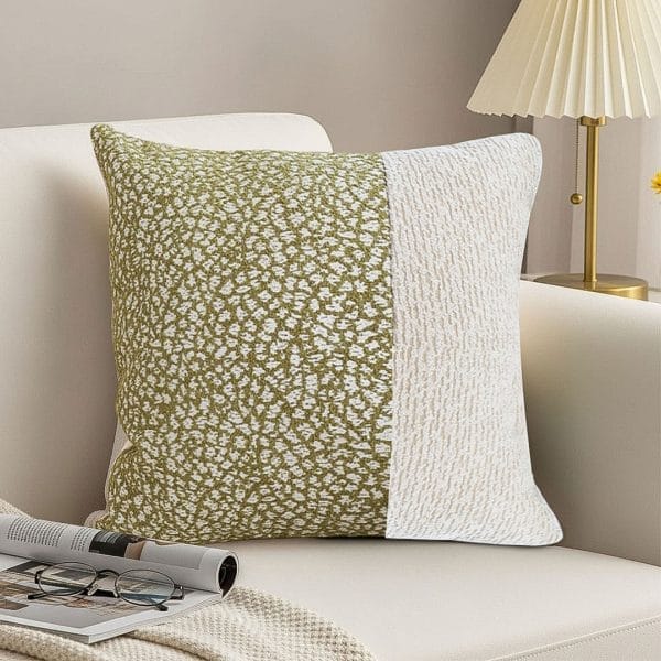 SOGA 2X 45cm Elegant Textured Pillowcase – Modern Green & Cream Accent - Image 4
