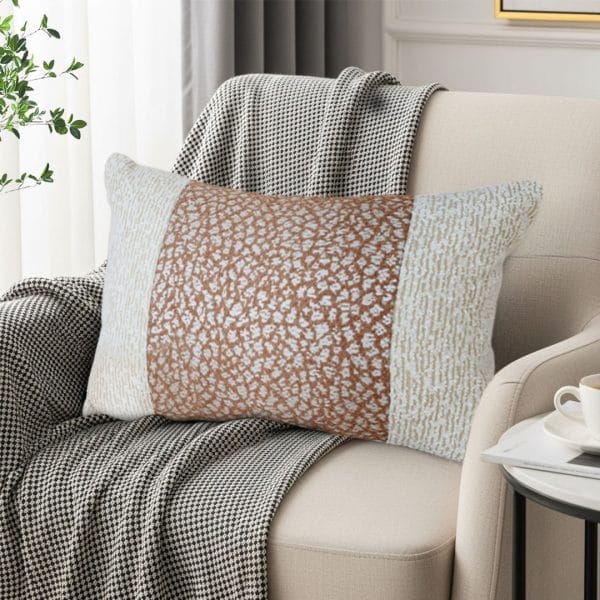 SOGA 2X 30x50cm Kalen Rose Gold Flecked Lumbar Pillowcase - Image 4