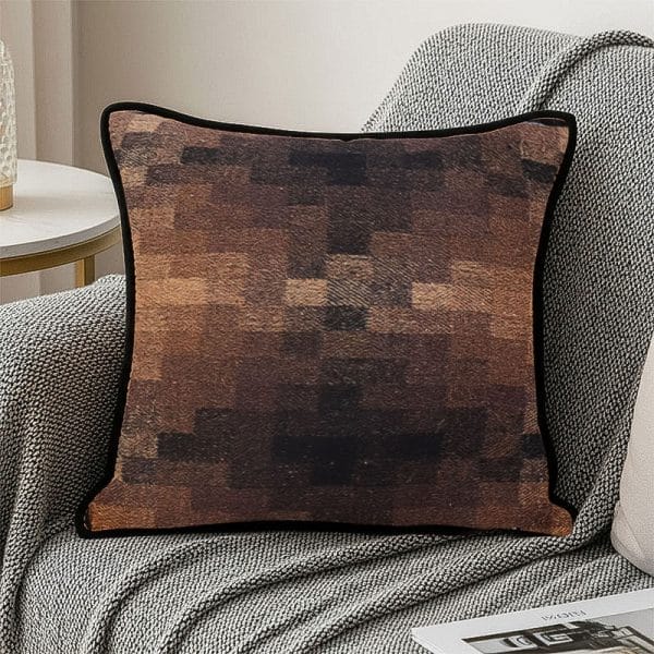 SOGA 2X 45cm Pixelated Comfort Caramel Square Pillowcase - Image 4