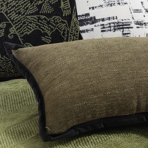 SOGA 2X 30x50cm Versatile Olive Green Lumbar Pillowcase with Black Border - Image 4