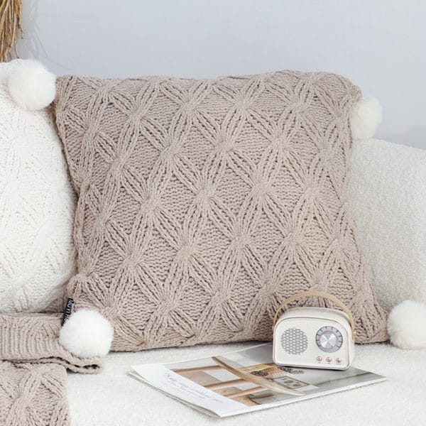 SOGA 2X 45cm Diamond Knit Texture Brown Throw Pillowcase - Image 5