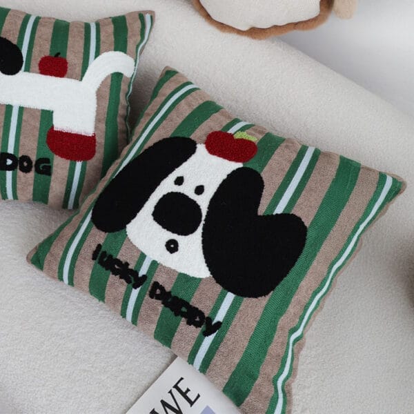 SOGA 2X 45cm Christmas Dog Pillow Cover - Holiday Striped Pillowcase - Image 5