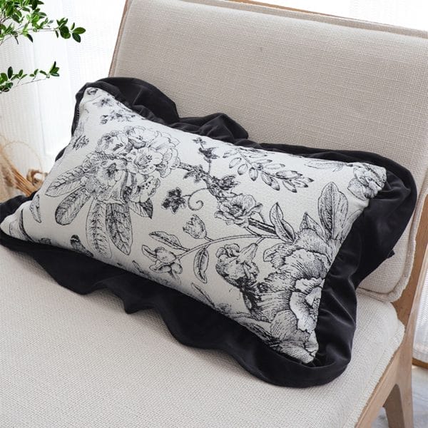 SOGA 2X 30x50cm Chic Botanical Bliss Black & White Lumbar Pillowcase - Image 6