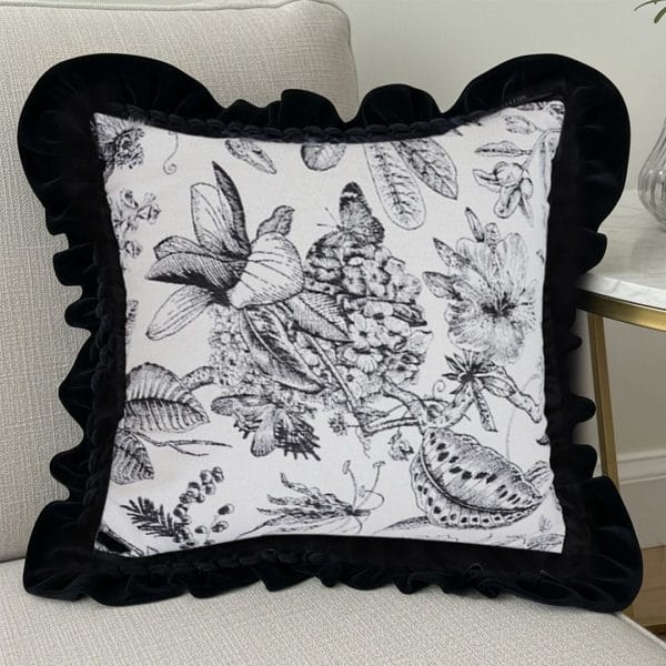 SOGA 2X 45cm Chic Botanical Bliss Black & White Square Pillowcase - Image 6