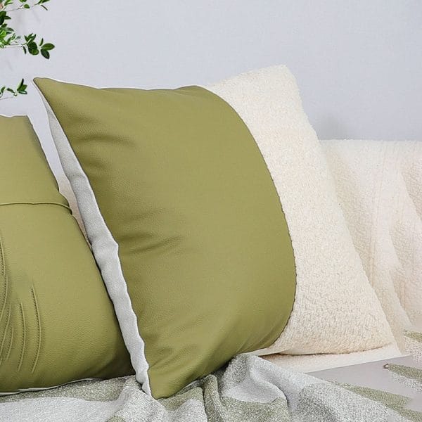 SOGA 2X 45cm Modern Two-Tone Green & Cream Pillowcase - Image 5