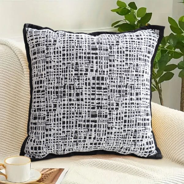 SOGA 2X 45cm Abstract Grid Monochrome Pillowcase - Image 5