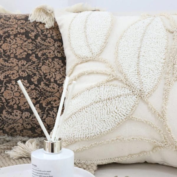 SOGA 2X 45cm Luxe Cream Quilted Pillow Cover with Tassels - Image 5