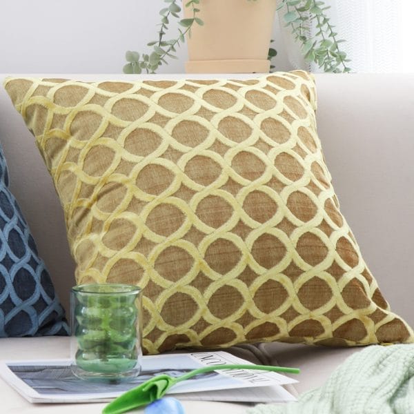 SOGA 2X 45cm Geometric Lattice Pillowcase (Yellow) - Image 5