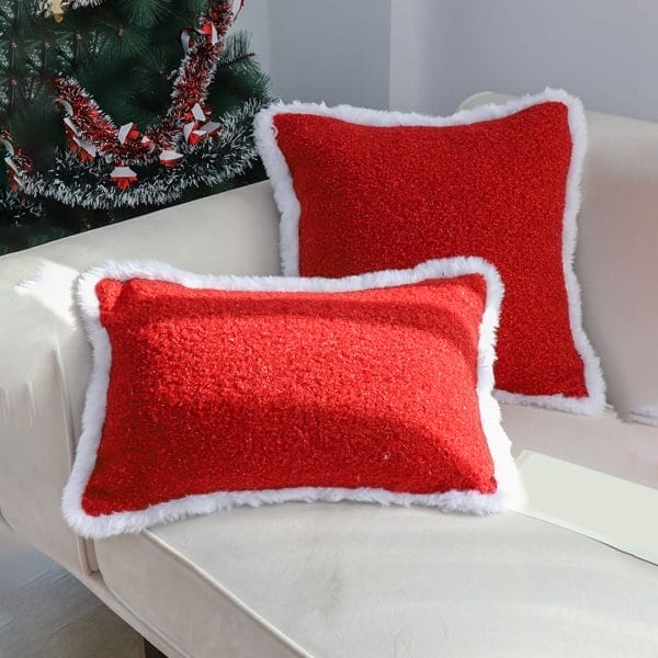 SOGA 2X 30x50cm Luxe Burgundy Textured Lumbar Pillow Cover - Image 5