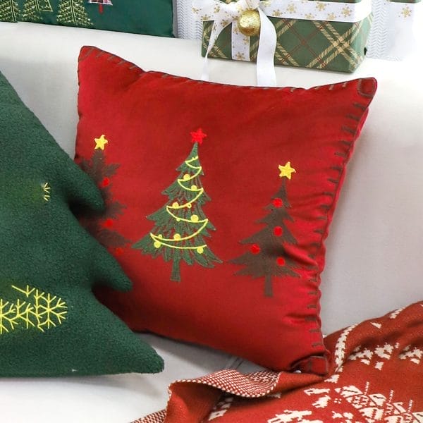 SOGA 2X 45cm Christmas Tree Trio Pillowcase (Red) - Image 5