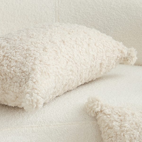 SOGA 2X 30x50cm Cream Bouclé Lumbar Pillow with Corner Tassels - Image 5