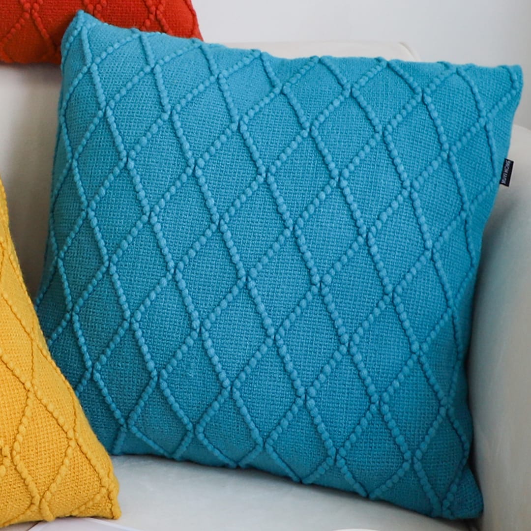 SOGA 2X 45cm Turquoise Diamond Knit Pillowcase - Image 5