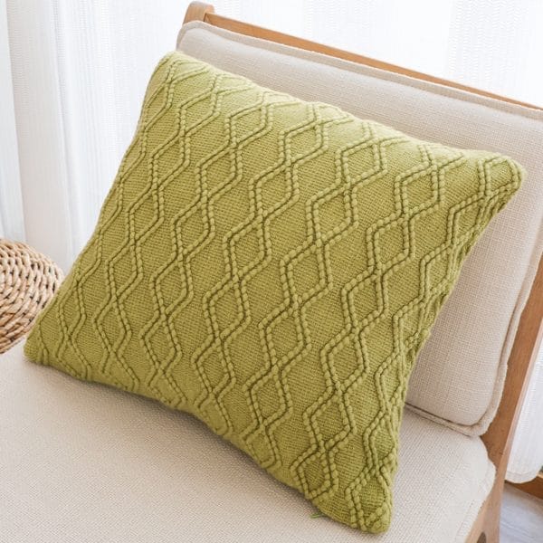 SOGA 2X 45cm Sage Green Cable Knit Pillow Cover - Image 5