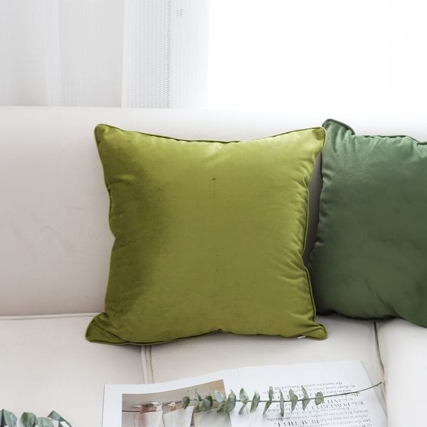 SOGA 2X 45cm Olive Green Velvet Pillow Cover - Image 5