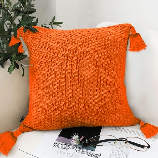 SOGA 2X 50cm Chunky Knit Pillowcase (Coral Orange) - Image 5