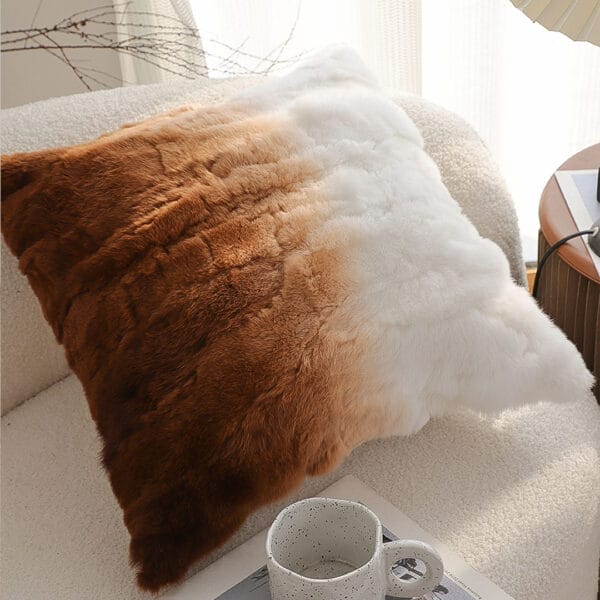 SOGA 2X 45cm Luxury Gradient Faux Fur Pillowcase - Image 5