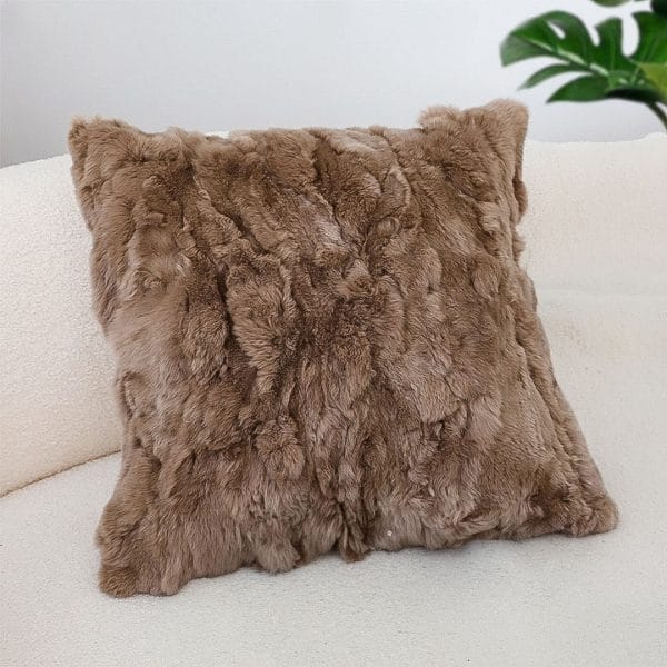 SOGA 2X 45cm LuxeFur Plush Brown Pillowcase - Image 5