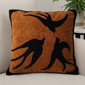 SOGA 2X 45cm Abstract Brown/Orange Velvet Polyester Throw Pillow Cover
