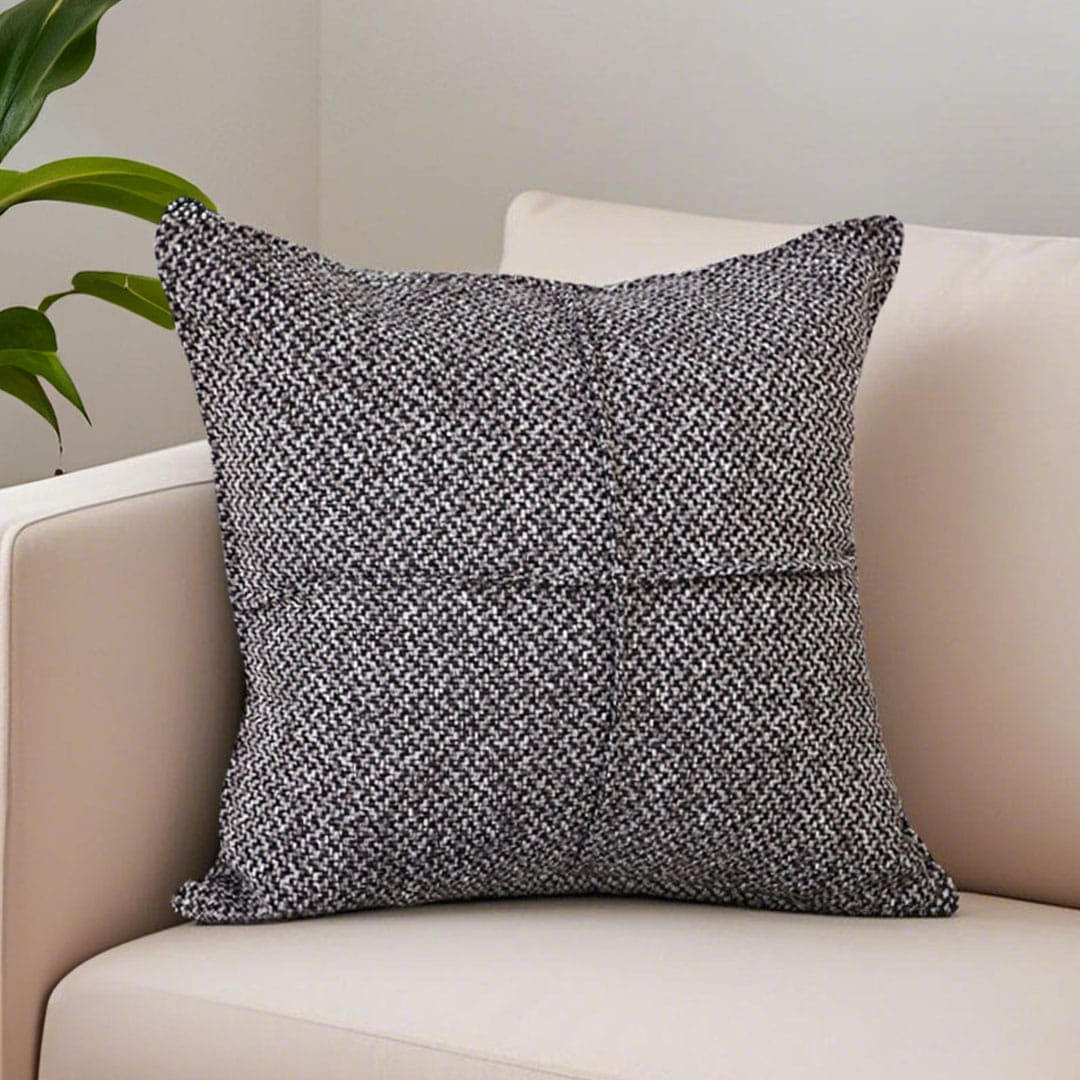 SOGA 2X 45cm UrbanWeave Charcoal Tweed Pillowcase