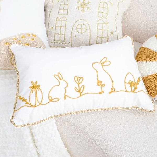 SOGA 2X 30x50cm Elegant White Easter Embroidered Pillowcases - Image 5