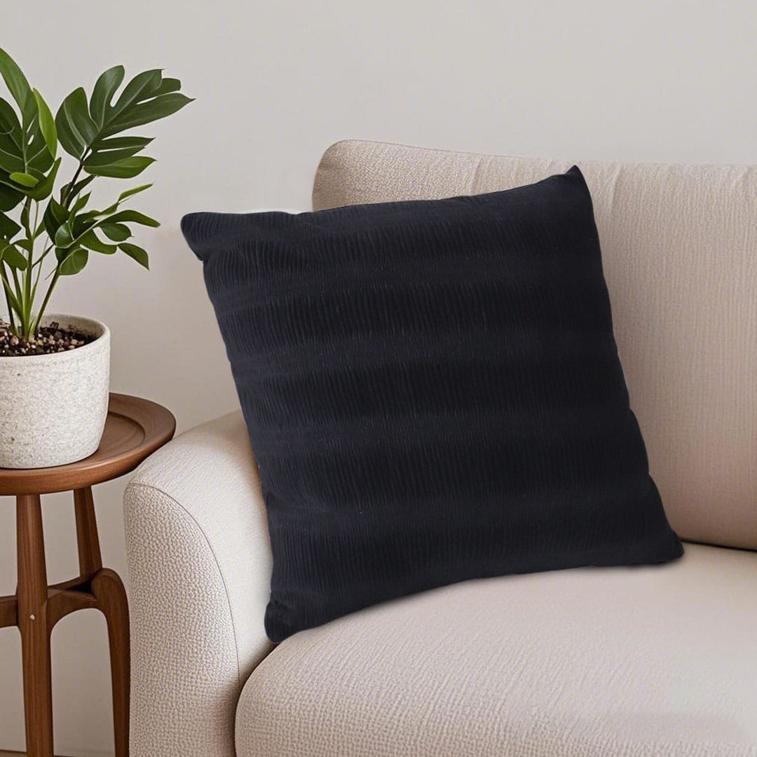 SOGA 2X 45cm Luxurious Black Velvet Polyester Throw Pillow Cover - Image 5