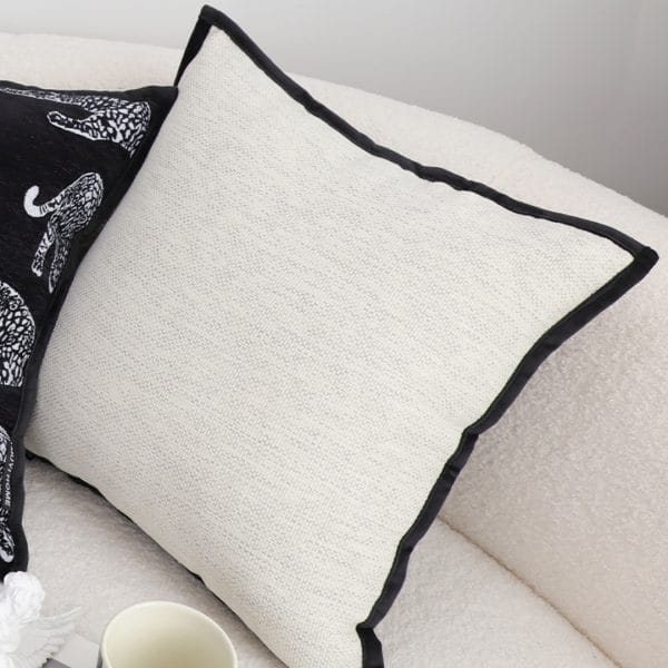 SOGA 2X 45cm Minimalist Cream Pillowcase with Black Piping - Image 5
