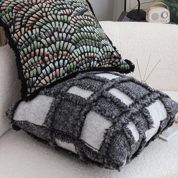 SOGA 2X 45cm Luxurious Faux Fur Textured Checkered Pillowcase - Image 5