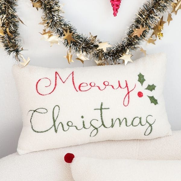 SOGA 2X 45cm Christmas Pine Leaf Lambskin Waist Pillowcase - Image 5