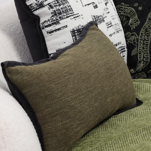 SOGA 2X 30x50cm Versatile Olive Green Lumbar Pillowcase with Black Border - Image 5