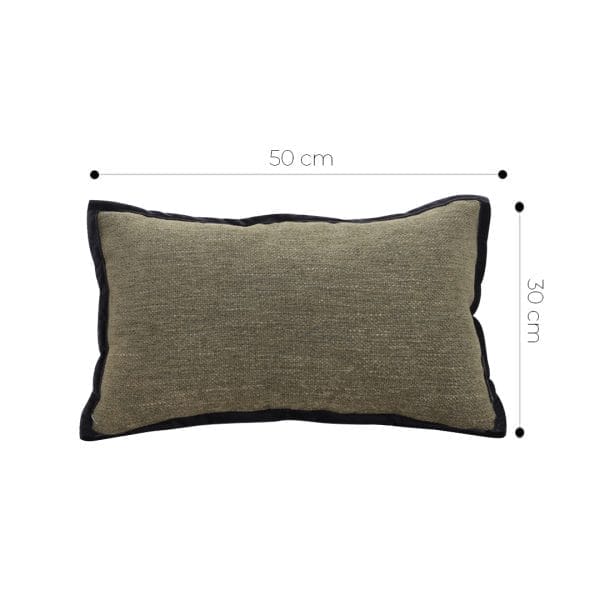 SOGA 2X 30x50cm Versatile Olive Green Lumbar Pillowcase with Black Border - Image 6
