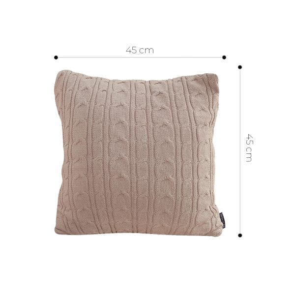 SOGA 2X 45cm Dusty Rose Cable Knit Decorative Pillowcase - Image 6