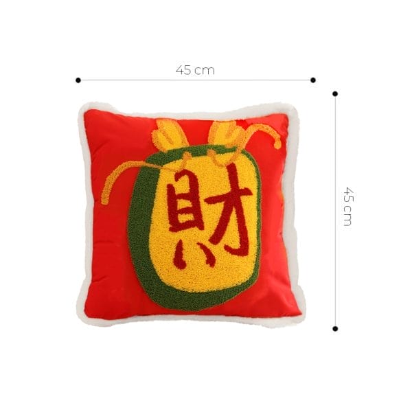 SOGA 2X 45cm “Wealth Blessing” Red Plush Pillowcase - Image 6