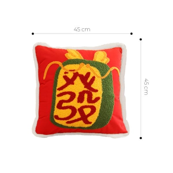 SOGA 2X 45cm “Lucky Treasure” Red Plush Pillowcase - Image 6