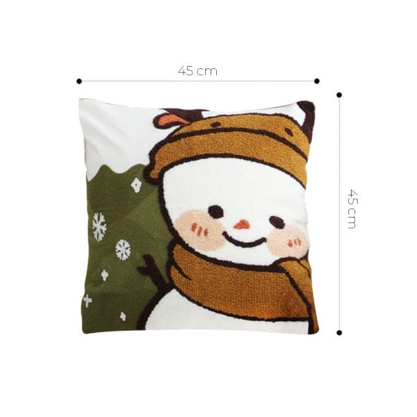 SOGA 2X 45cm Festive Snowman Christmas Decorative Pillowcase - Image 6