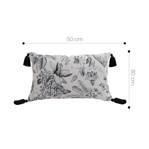 SOGA 2X 30x50cm Chic Botanical Bliss Rectangular Pillowcase with Tassel Accents - Image 6
