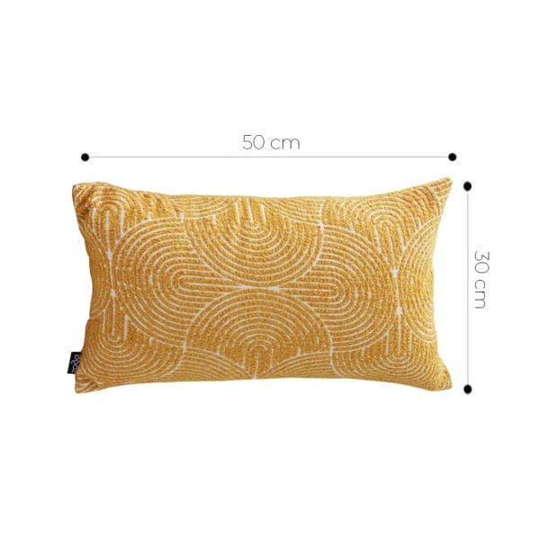 SOGA 2X 30x50cm Mustard Yellow Geometric Lumbar Pillowcase for Home Decor - Image 6
