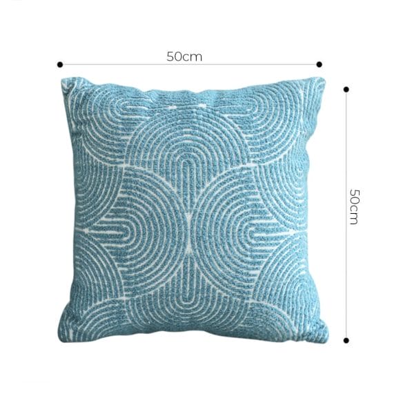 SOGA 2X 45cm Blue Throw Pillow Geometric Indoor and Outdoor Corded Pillowcase - Image 6