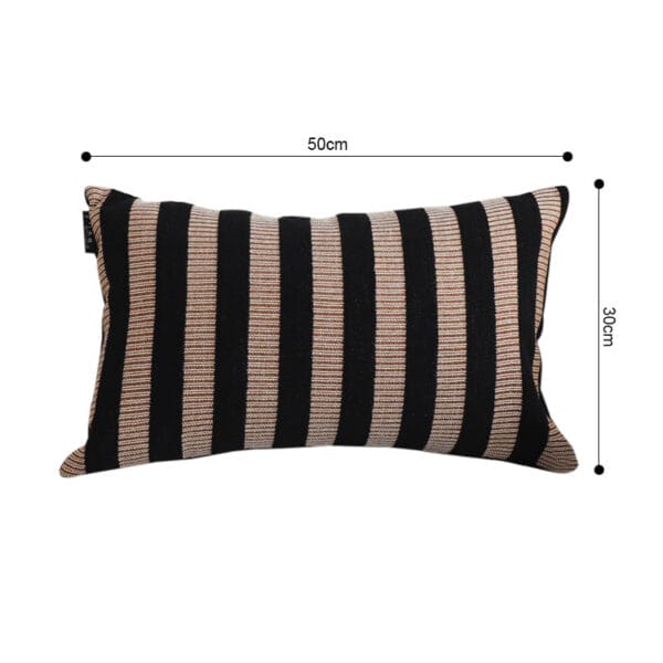 SOGA 2X 30x50cm Black & Tan Striped Rectangular Pillowcase - Image 6