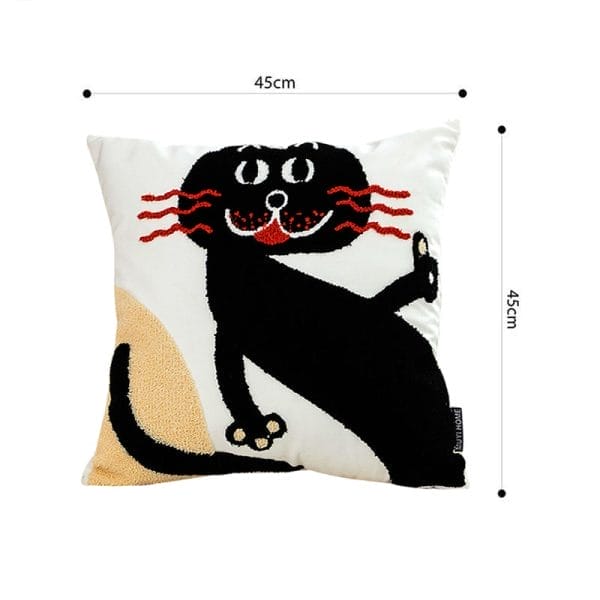 SOGA 2X 45cm Playful Black Cat Silhouette Pillowcase - Image 6
