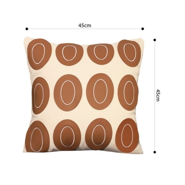 SOGA 2X 45cm Modern Cream Brown Oval Pattern Textured Pillowcase - Image 6