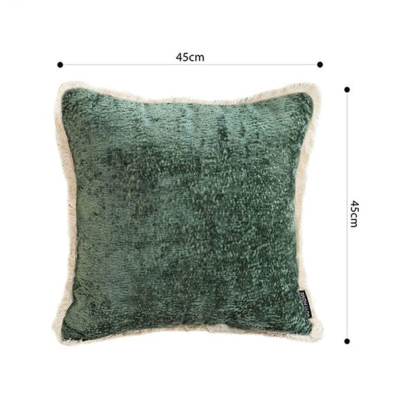 SOGA 2X 45cm Emerald Velvet Fringe Pillowcase - Image 6