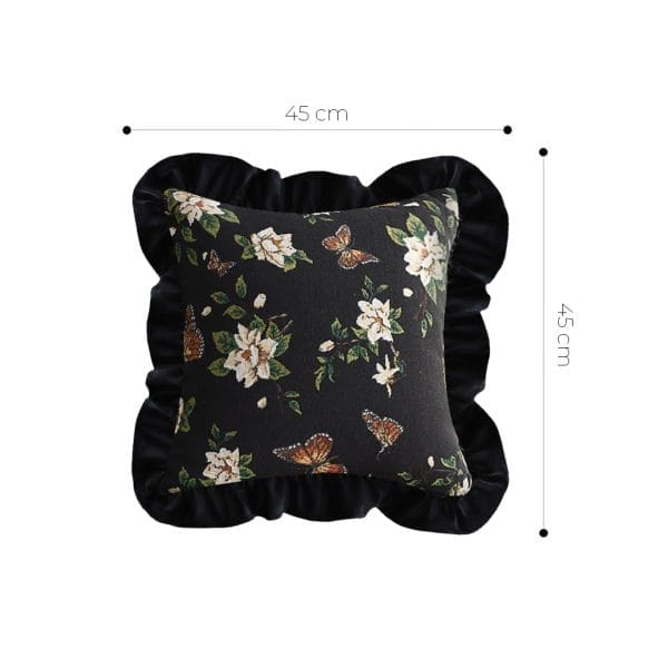 SOGA 2X 45cm Square Vintage Decorative Embroidered Black Throw Pillowcase - Image 6