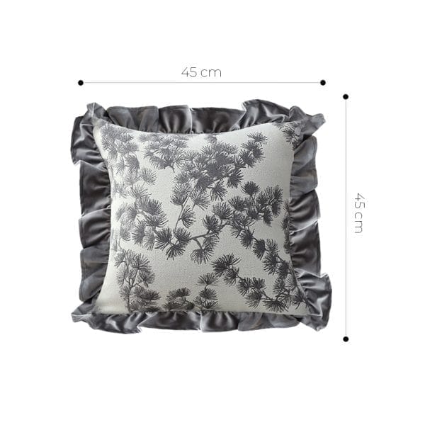SOGA 2X 45cm Gray Floral with Ruffle Trim - Image 6