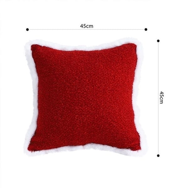 SOGA 2X 45cm Plush Crimson Red Square Pillow Cover - Image 6